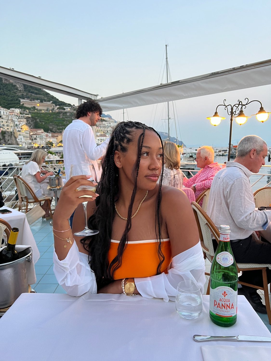 Dinner in Italy made possible by publishing income